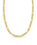 Figaro Solid White/Yellow/Rose Gold Handmade Necklace , 14mm, 16-30 Inch