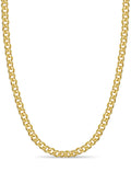 Curb Solid White/Yellow/Rose Gold Handmade Necklace , 11mm, 16-30 Inch