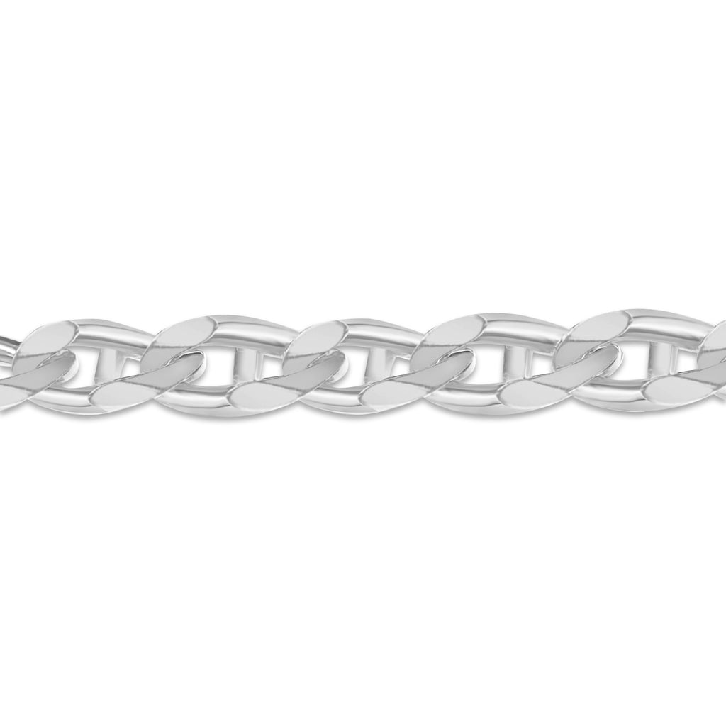 Anchor Mariner Solid White/Yellow/Rose Gold Handmade Bracelet , 15mm, 6.5-10 Inch