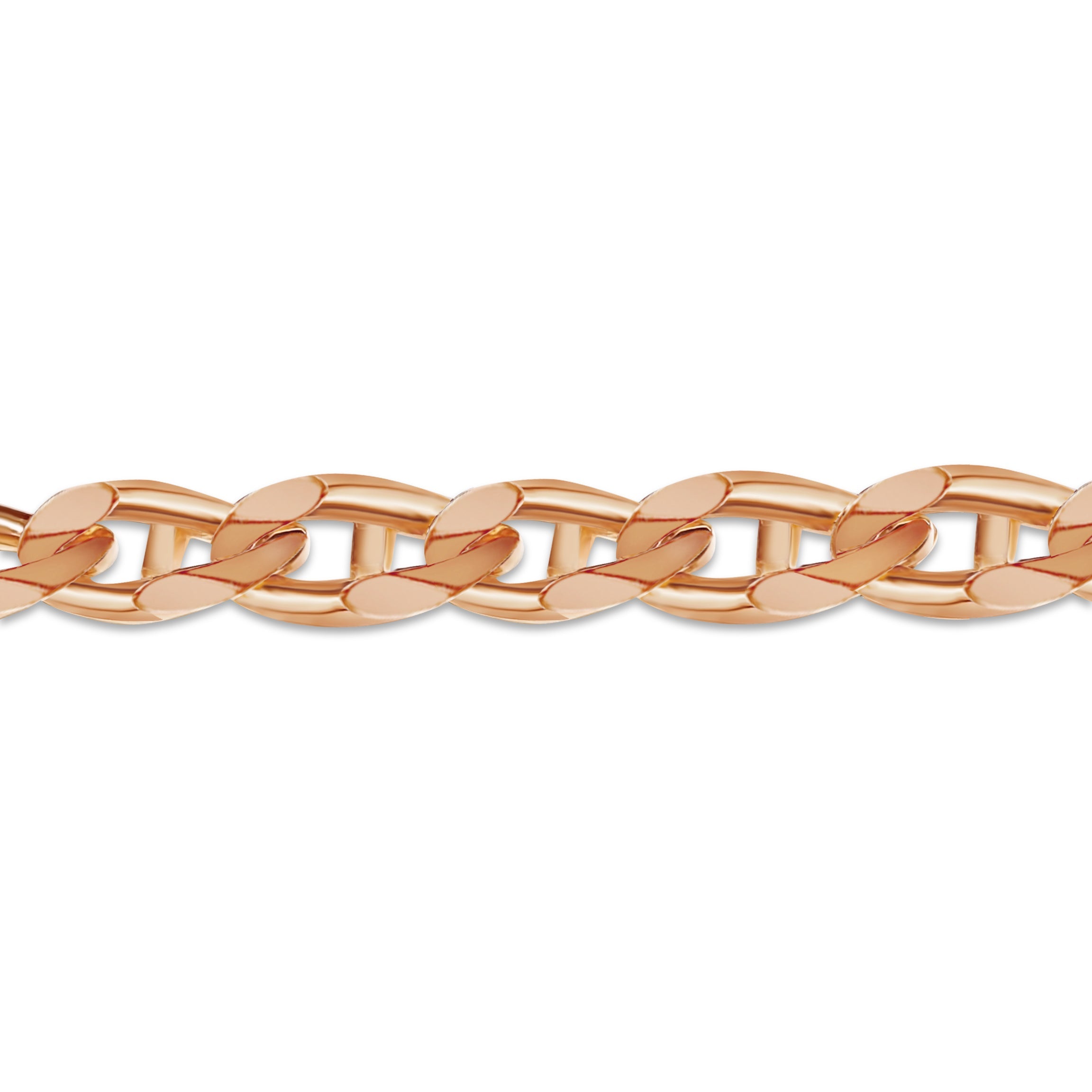 Anchor Mariner Solid White/Yellow/Rose Gold Handmade Bracelet , 15mm, 6.5-10 Inch