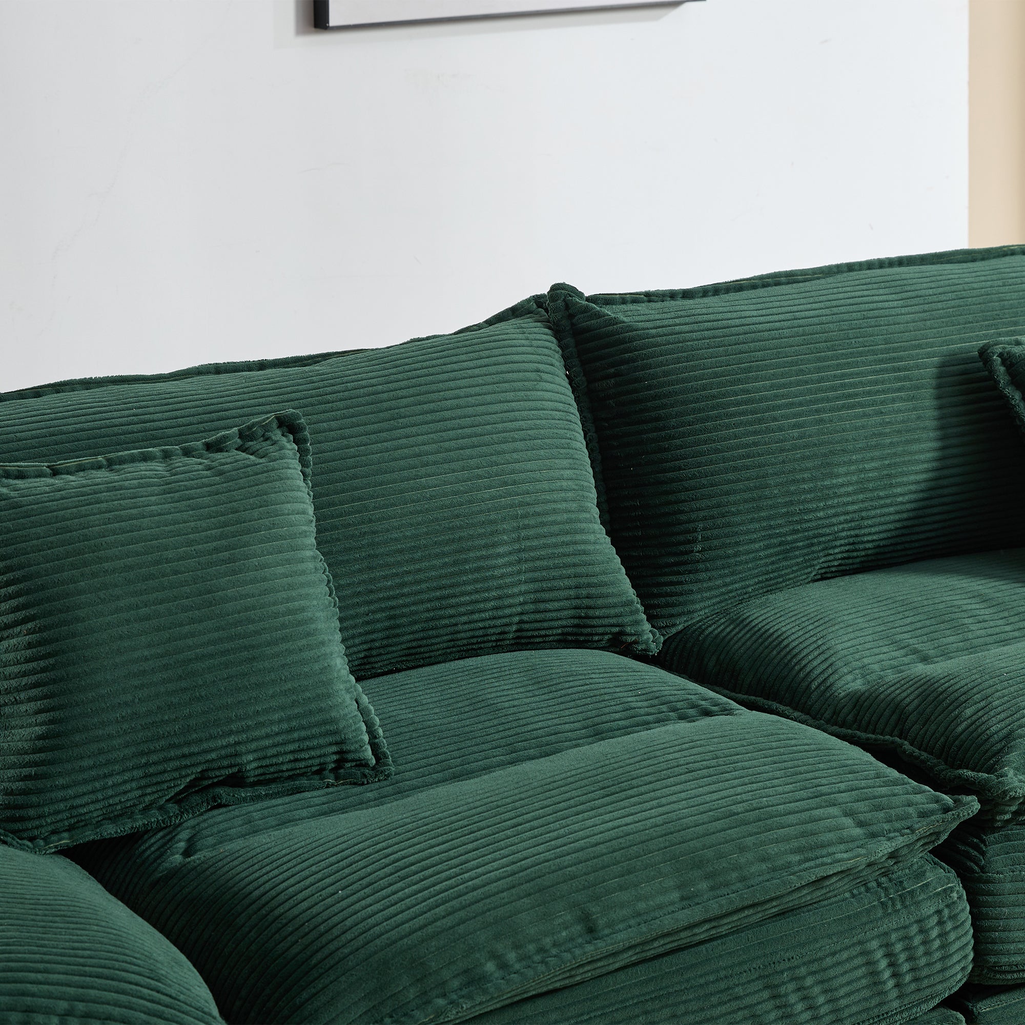 Corduroy Sofa Sleeper Couch Loveseat Sofa with Pillows Comfy Upholstered Deep Seat Sofa for Bedroom,Living Room,Apartment,Office,Dorm-Green Corduroy