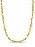 Curb Solid White/Yellow/Rose Gold Handmade Necklace , 13mm, 16-30 Inch