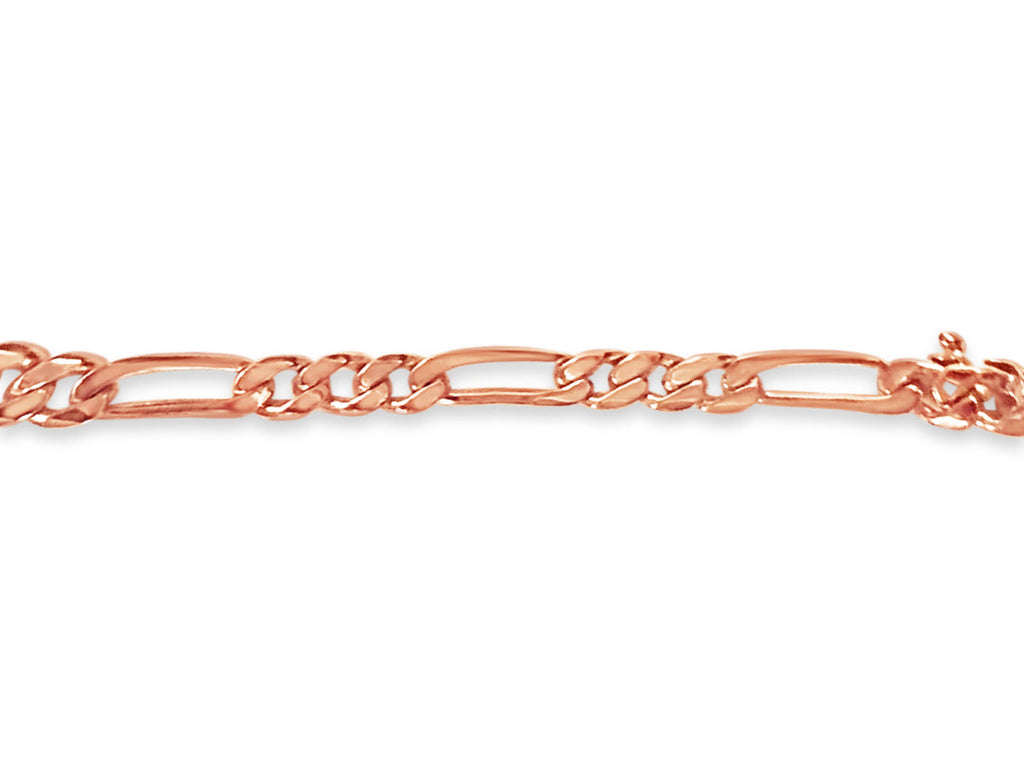 Figaro Solid White/Yellow/Rose Gold Handmade Necklace , 5mm, 16-30 Inch