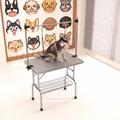 42' Folding Dog Pet Grooming Table Stainless Steel Frame Rubber Mat on Board with Adjustable Arm and Clamps pet dog Cat Grooming Table (SILVER-GRAY COLOR)