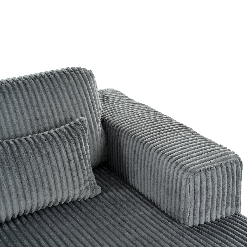 U_Style Corduroy Double Sofa Bed with 2 Pillows, Perfect for Living Rooms, Apartments, Offices