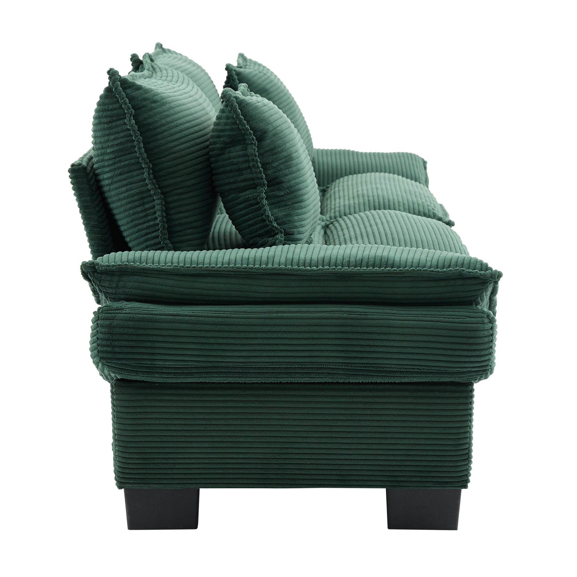 Corduroy Sofa Sleeper Couch Loveseat Sofa with Pillows Comfy Upholstered Deep Seat Sofa for Bedroom,Living Room,Apartment,Office,Dorm-Green Corduroy