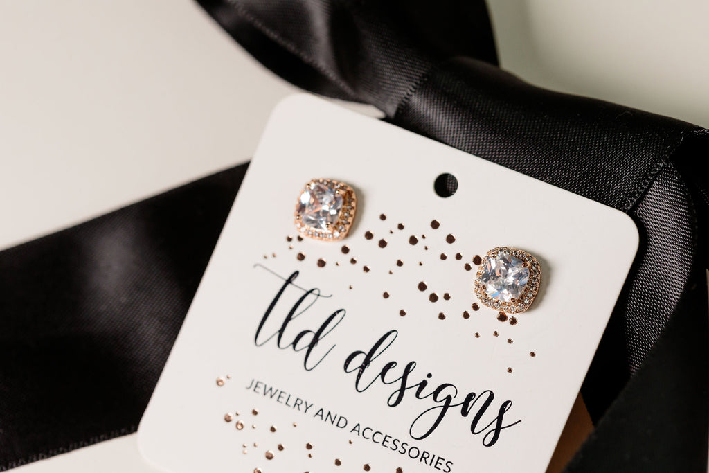 Rose Gold rhinestone stud