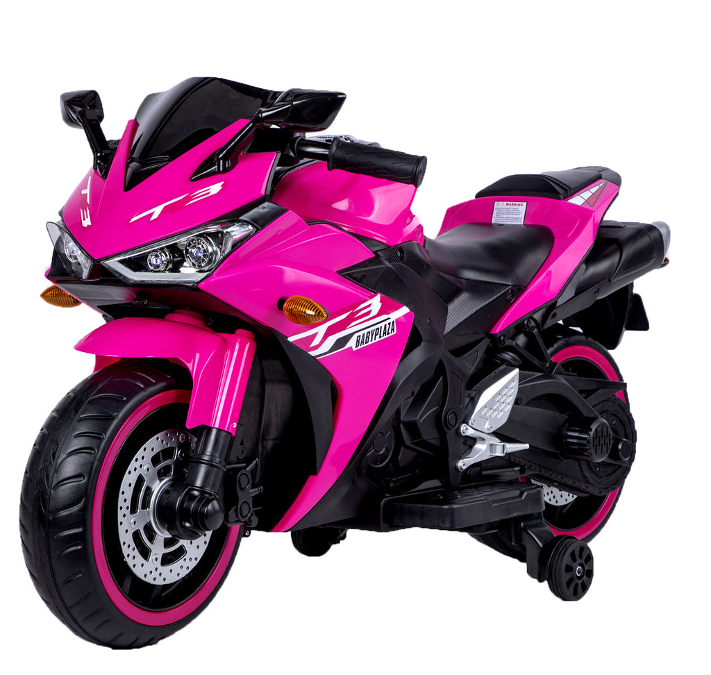kids motorcycle,12V motorcycle for kids 3 4 5 6 years Boys Girls  12v7ah kids motorcycle ride on toy with Training  Wheels/manual throttle/ drive by hand /Lighting  wheels