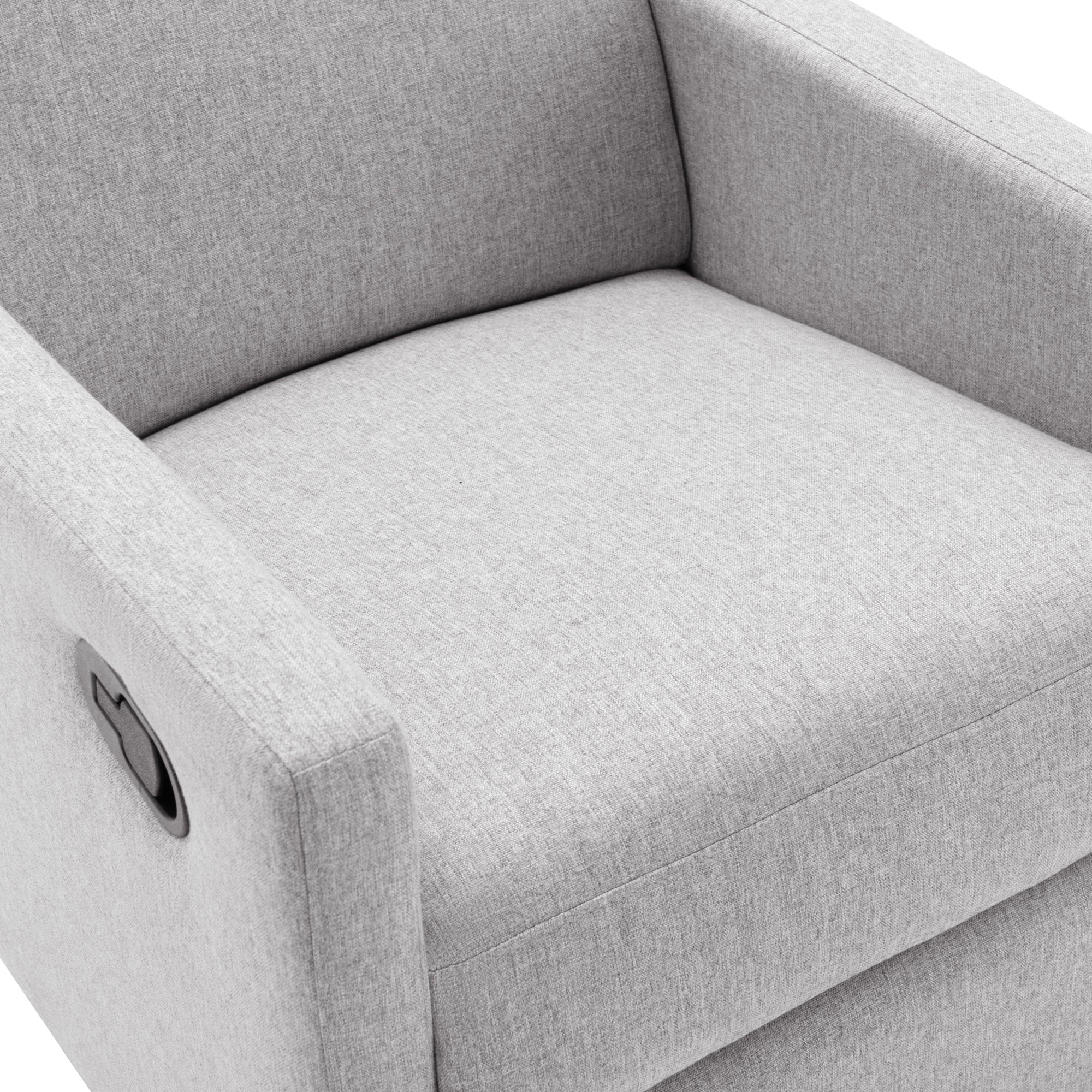 Modern Upholstered Rocker Nursery Chair Plush Seating Glider Swivel Recliner Chair, Gray Linen