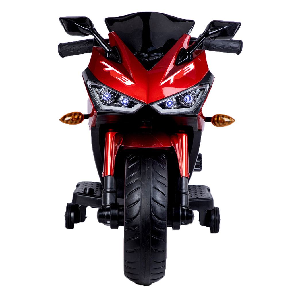 Kids 12V Motorcycle with Training Wheels, Manual Throttle, and Lighting Wheels for Boys and Girls Ages 3-6