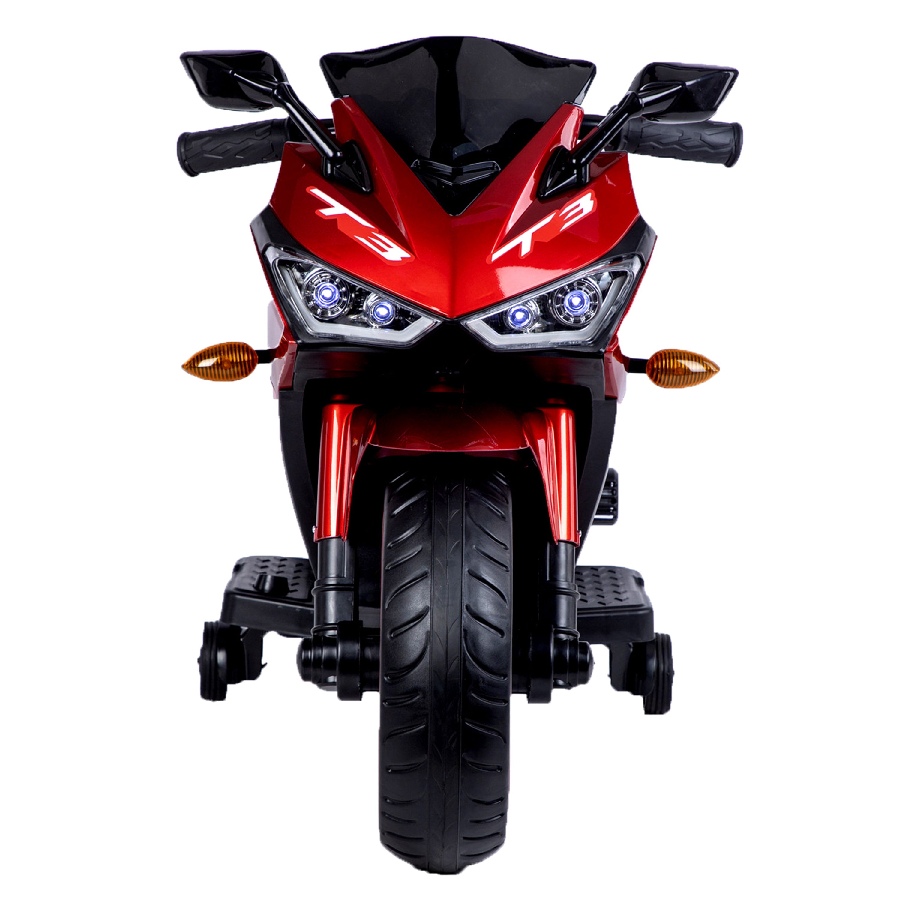 Kids 12V Motorcycle with Training Wheels, Manual Throttle, and Lighting Wheels for Boys and Girls Ages 3-6