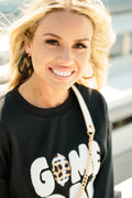 Black and Gold Hoops