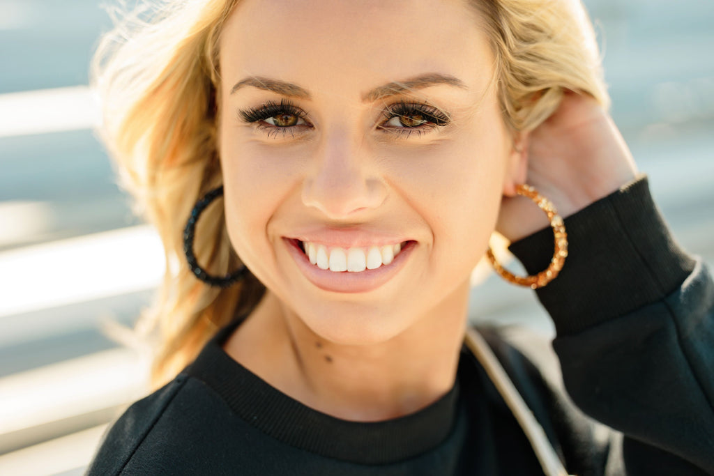 Black and Gold Hoops