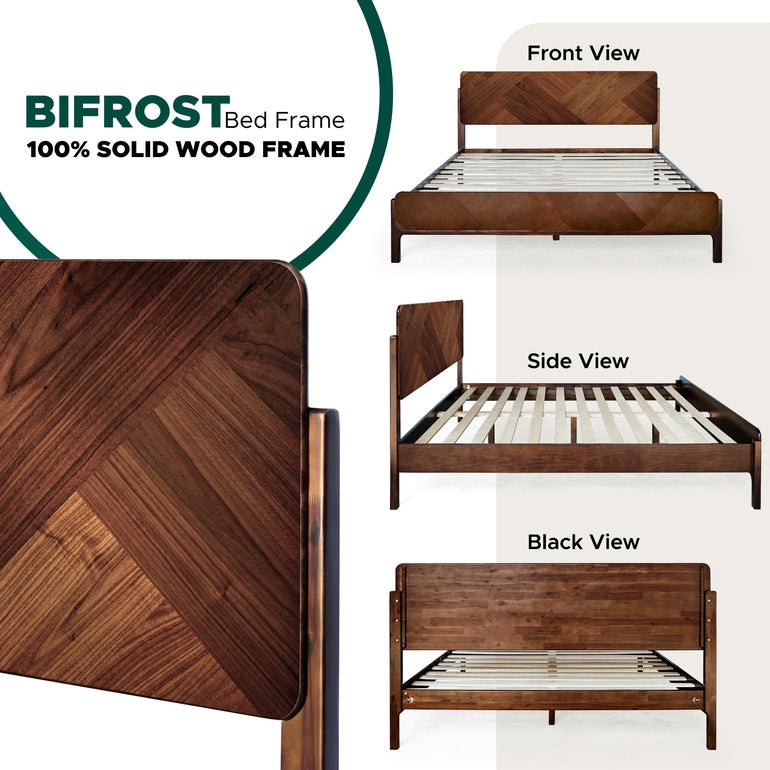 Rorns Bifrost Platform Bed Frame With Headboard for Modern Bedrooms