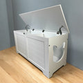 39.4' Top open Cat Litter Box Enclosure Furniture, Cat Washroom, Hidden Litter Box Cover, Cabinet for Large Cat, Dog Proof Cat Litter Boxes, Hideaway Litter Box, Cat House, White