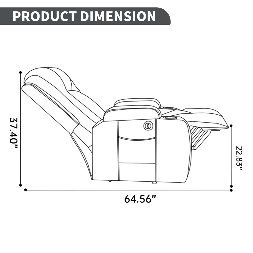 Brown PU Infinite Position Up to 350 LBS Power Lift Recliner Chair for Elderly, Heavy Duty Motion Mechanism with 8-Point Vibration Massage and Lumbar Heating, USB Charging Port, Cup Holders