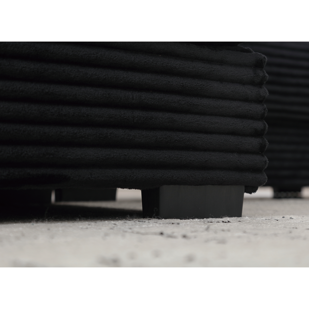 [NEW ARRIVED] [VIDEO PROVIDED] Oversized Two-Piece  Couches,  L Shaped Sofa, Corduroy, Right Chaise Daybed,with Armrests,Eight Throw Pillows,Corner Sofa,Easy To Assemble,  Black