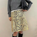 Female Creative Snake Patterned Straight Tube Skirt
