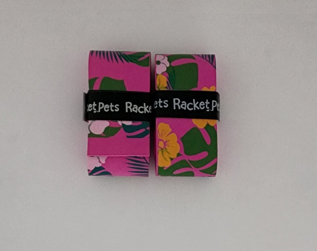 Flamingo Tennis Overgrip Tape and Matching Shock Absorbing Dampener for Tennis Racket