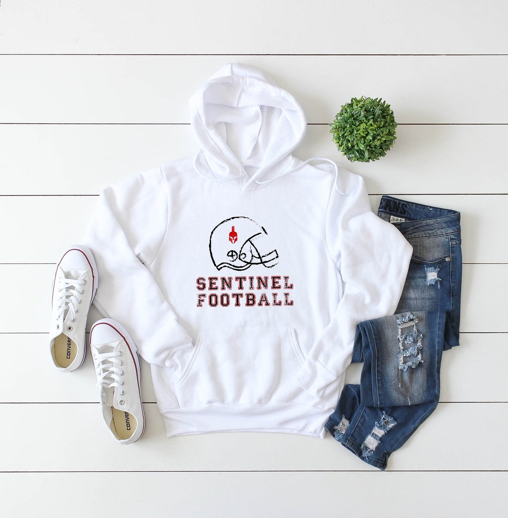 Sentinel Football Helmet Double Color Letters Hoodie