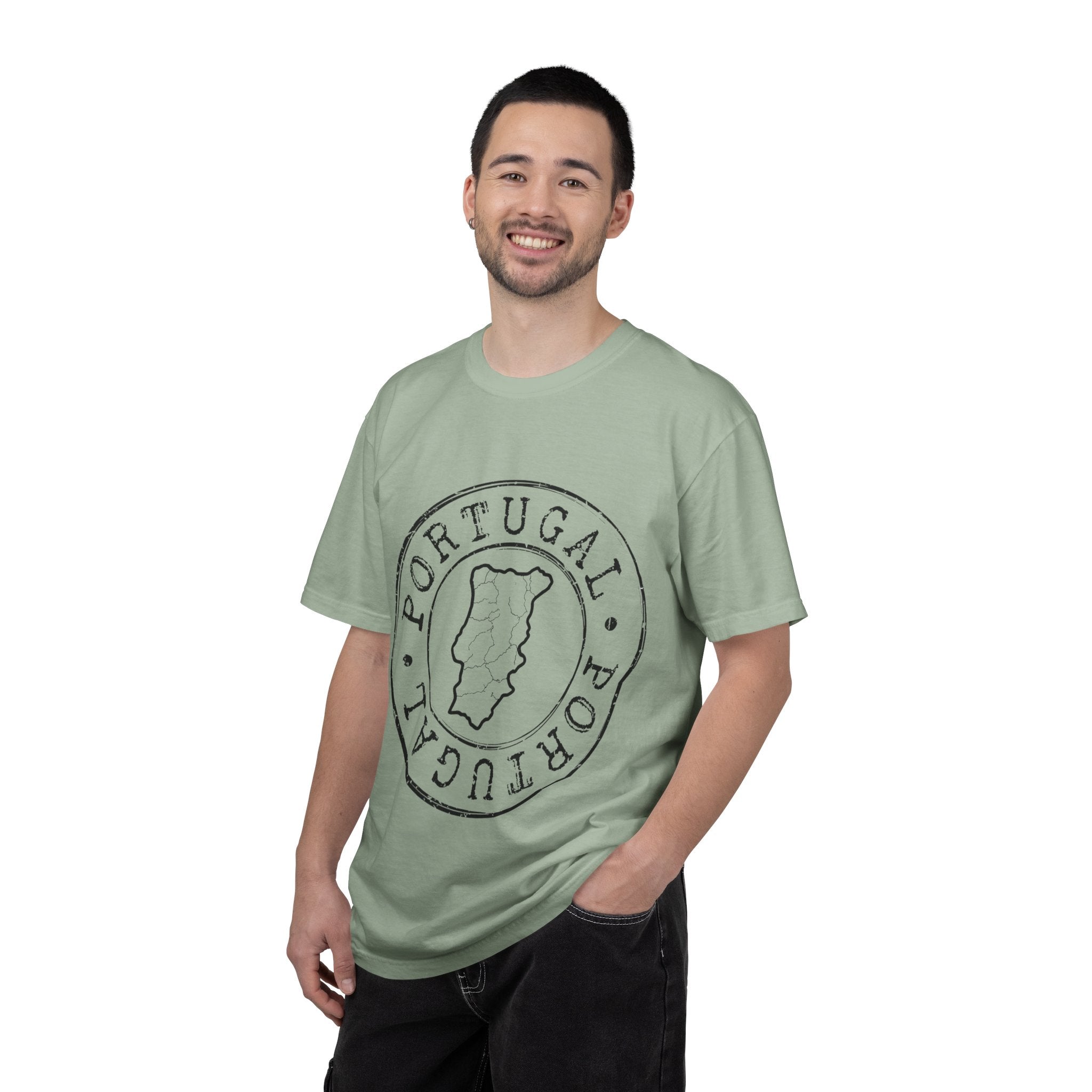 Portugal Map Stamp T-Shirt | Vintage Circular Badge