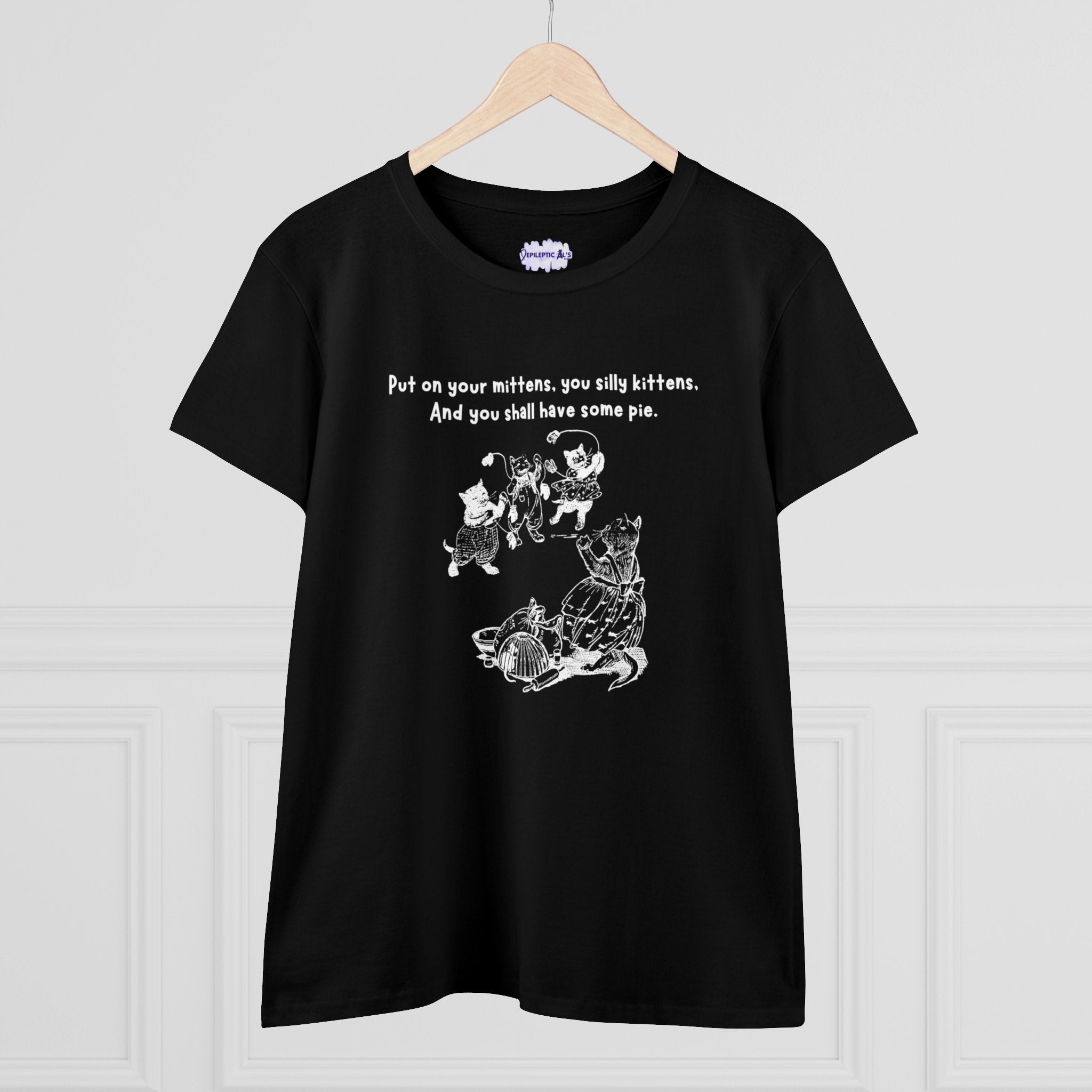 Kittens & Mittens Women’s Midweight Cotton Tee – Silly Kittens Pie Rhyme Shirt