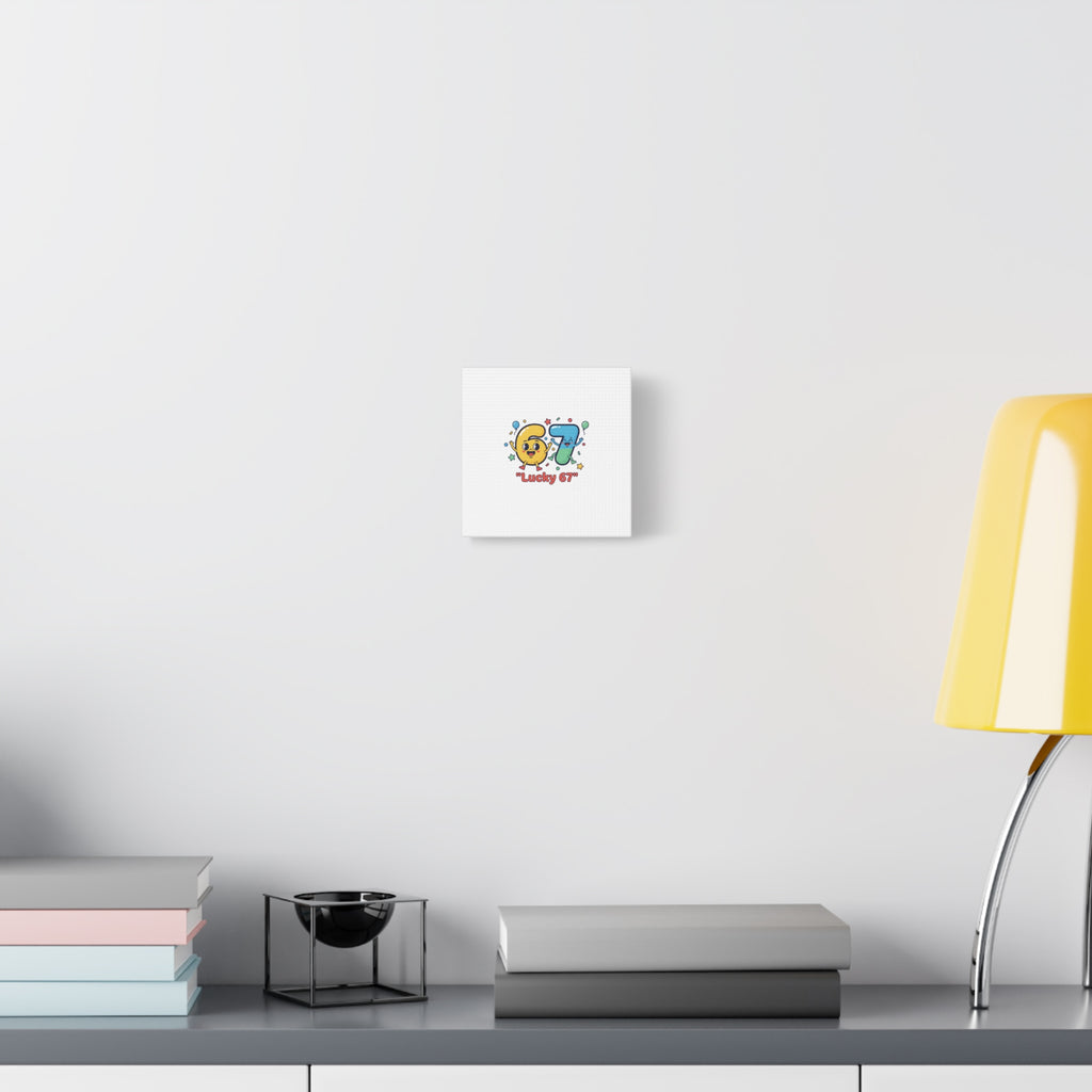 Lucky 67 Canvas, Stretched Matte | 67 meme, absurdist humor