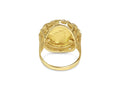 Fancy Solid White/Yellow/Rose Gold Handmade Coin Ring , Chinese Panda Bear Coin ,