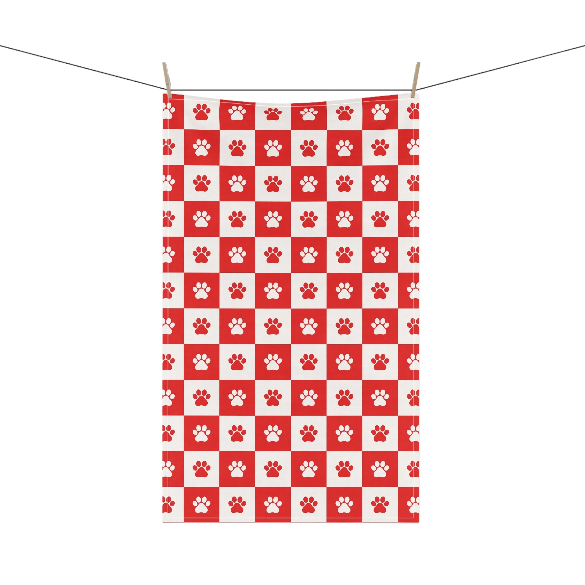 Red & White Paws Tea Towels (cotton, poly)