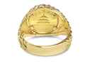 Fancy Solid White/Yellow/Rose Gold Handmade Coin Ring , Chinese Panda Bear Coin ,