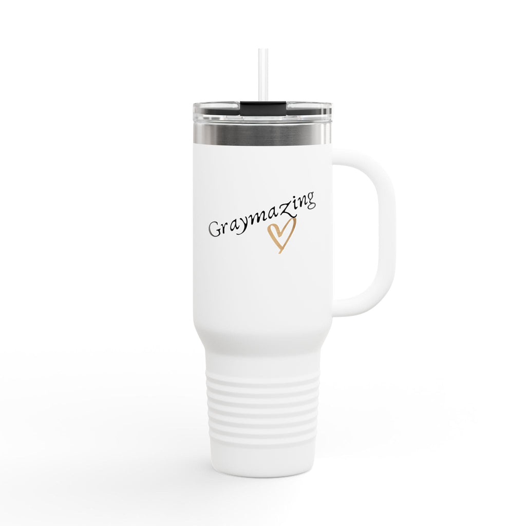 Graymazing Insulated Travel Mug - 40oz Coffee Cup with Handle & Straw - Perfect for On-the-Go and Outdoor Adventures