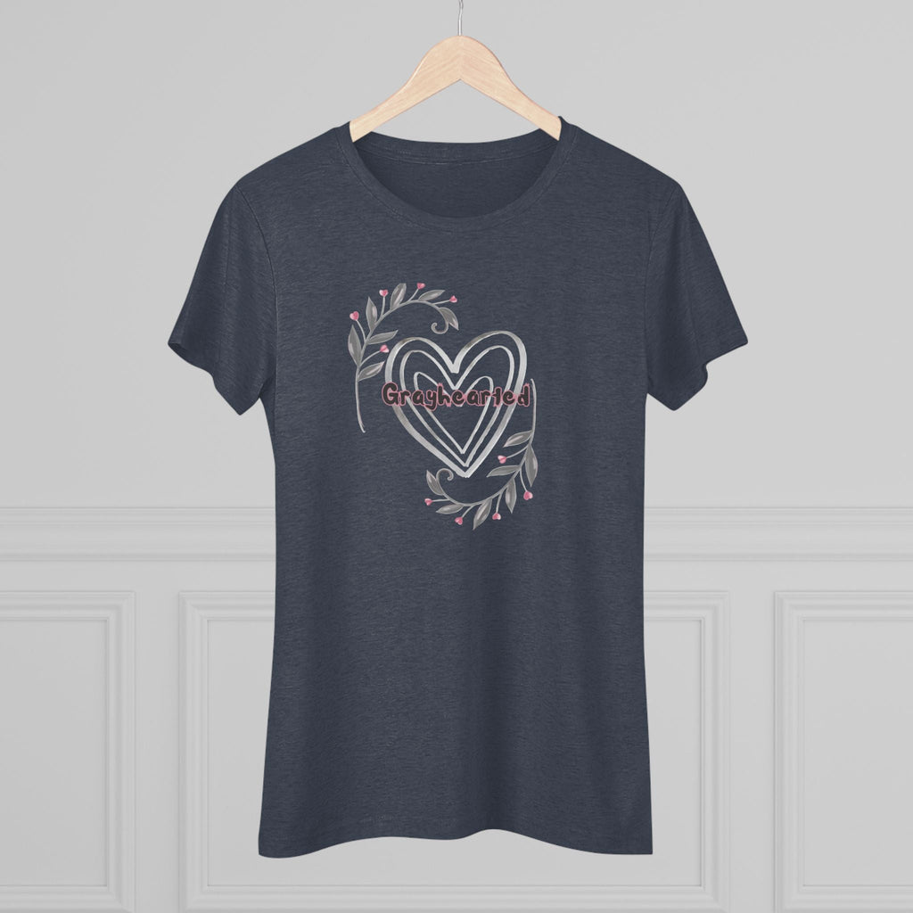 Grayhearted Women's Triblend Tee - Floral Heart Design