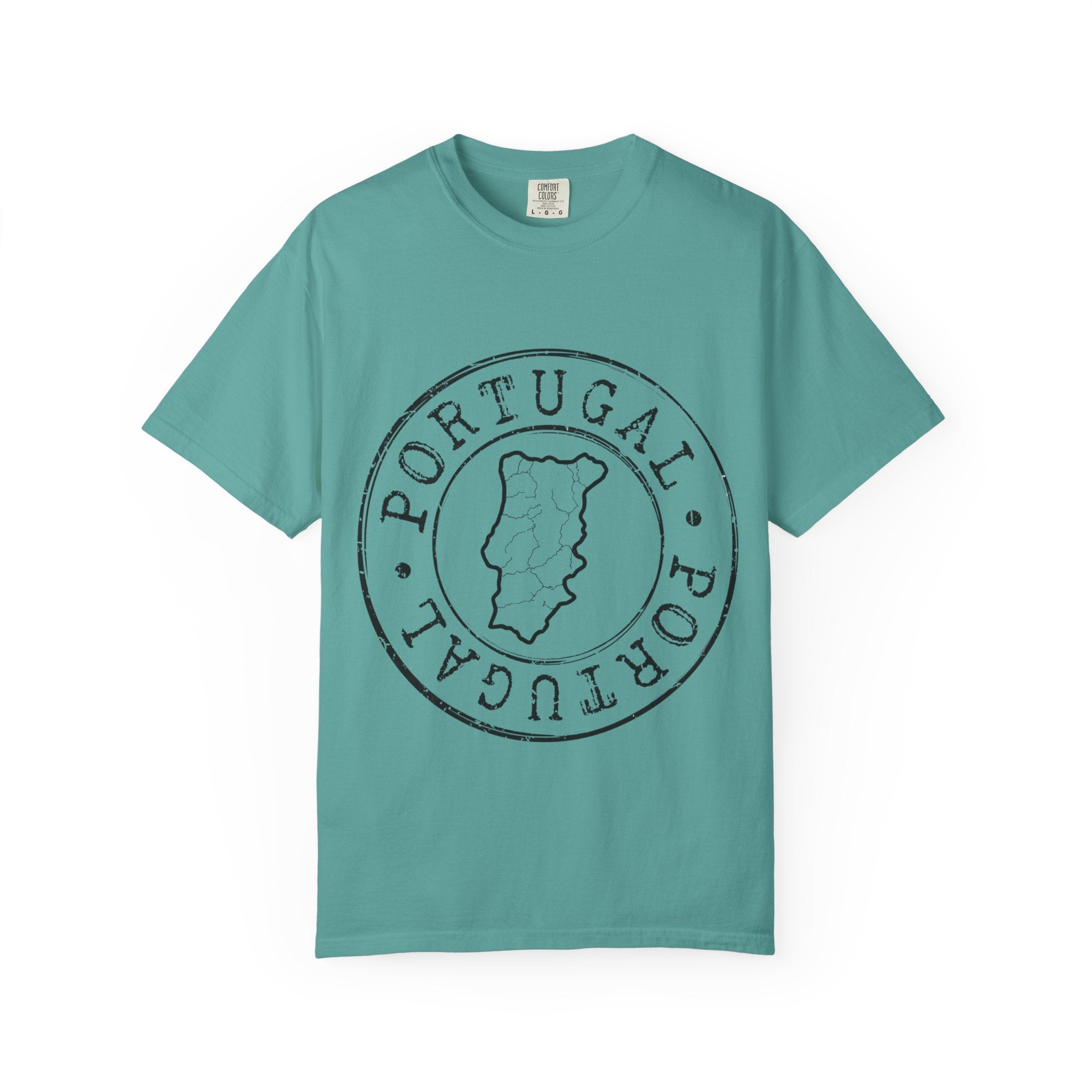 Portugal Map Stamp T-Shirt | Vintage Circular Badge