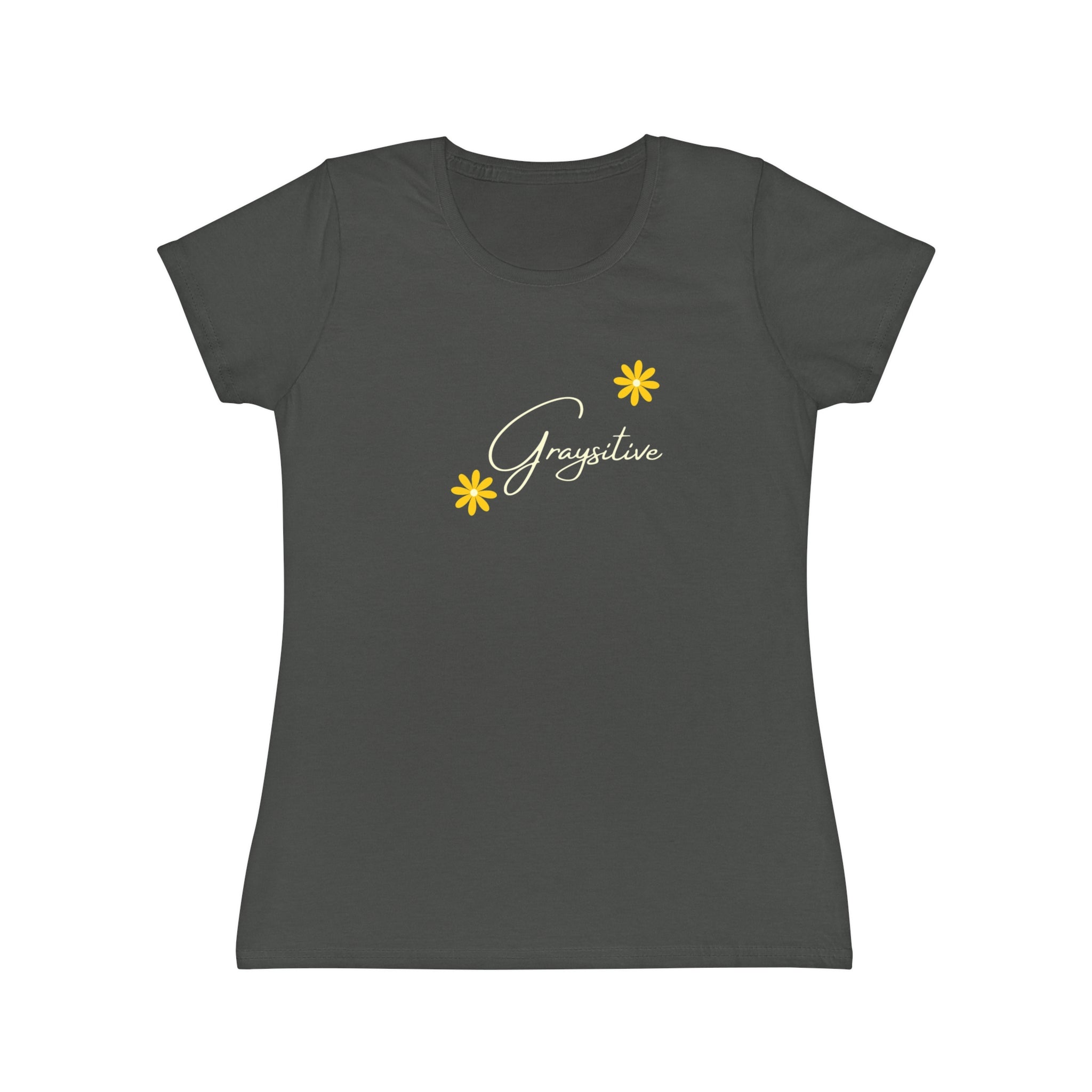 Women's Iconic T-Shirt graysitive with flowers