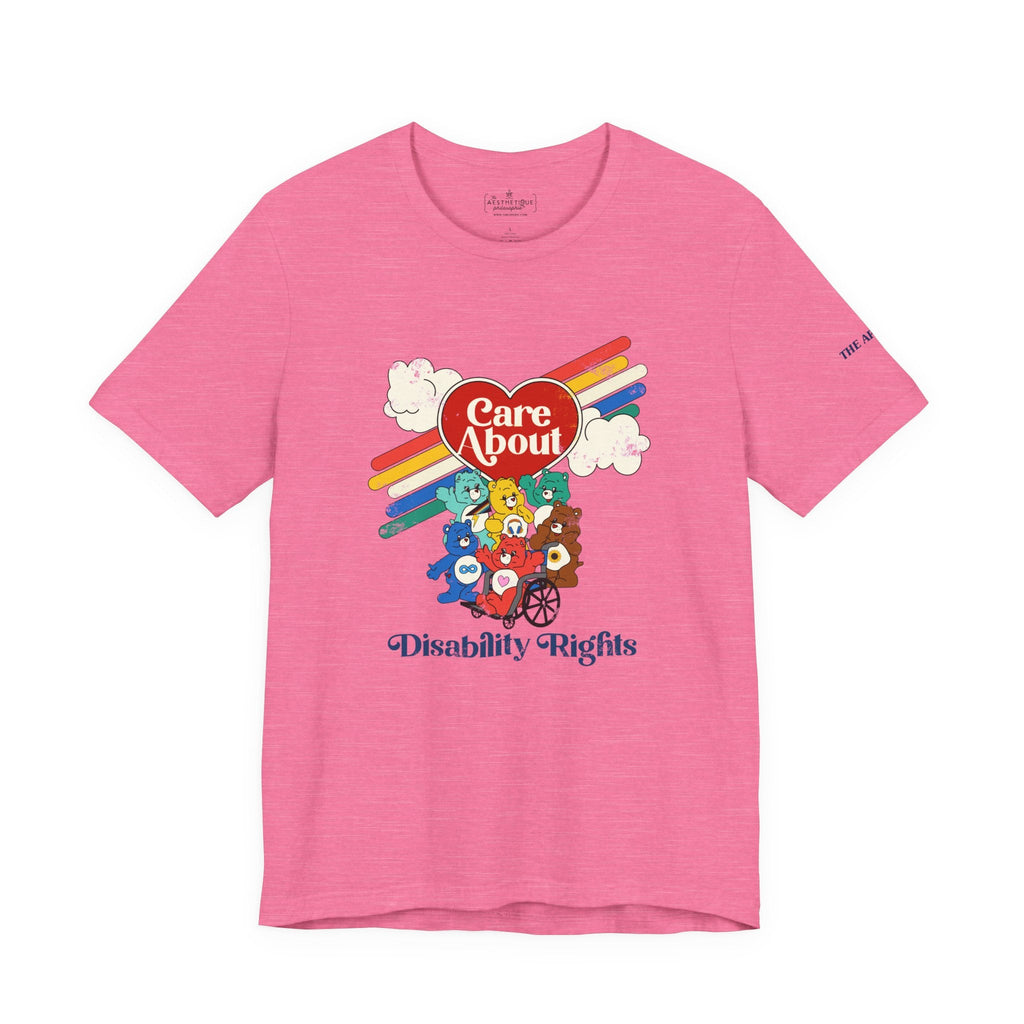 Care About Disability Rights - Retro 80s Vibe - Unisex Jersey Short Sleeve Tee