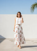 Cotton Tiered Long Skirt | Rouge