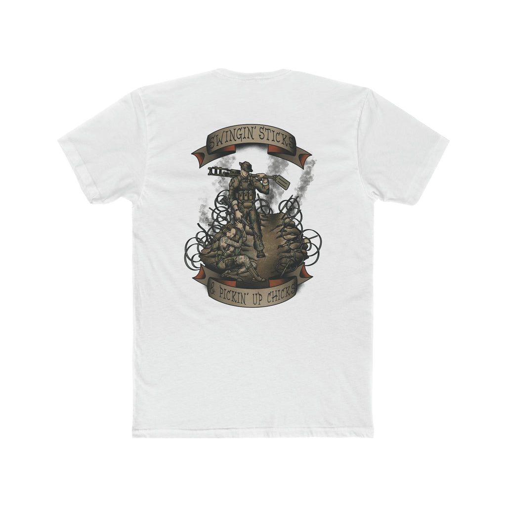 Swingin' Sticks and Pickin' Up Chicks - Crew Tee