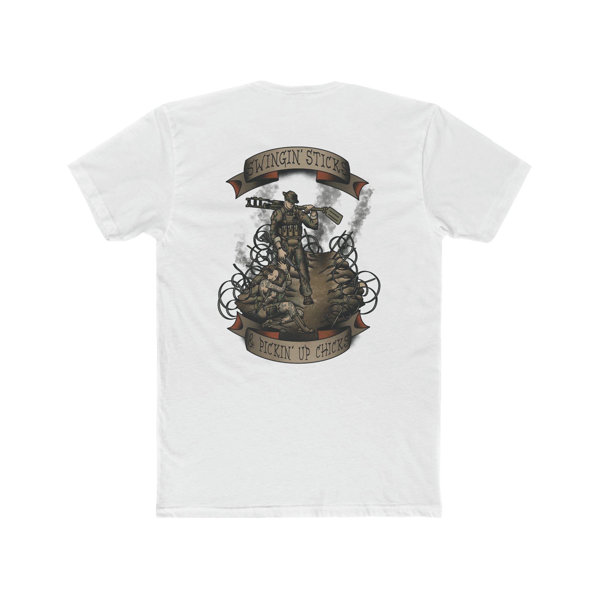 Swingin' Sticks and Pickin' Up Chicks - Crew Tee