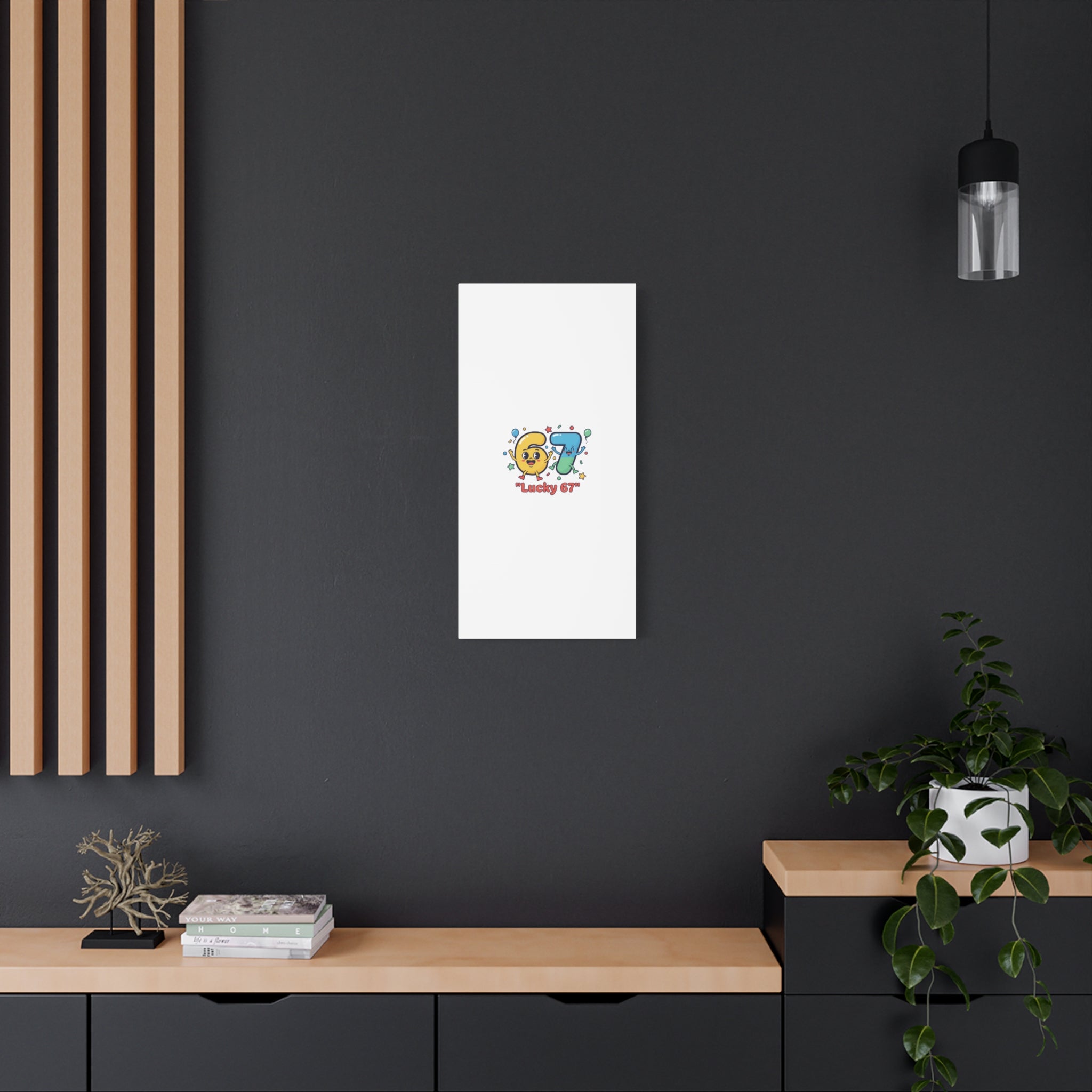 Lucky 67 Canvas, Stretched Matte | 67 meme, absurdist humor