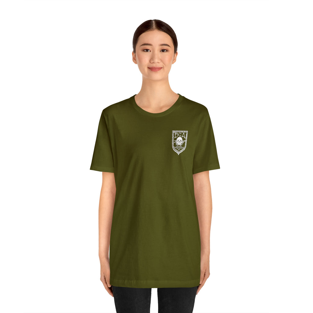 Mechanic Frog With Wrench and M4 - Back Print - Short Sleeve Tee