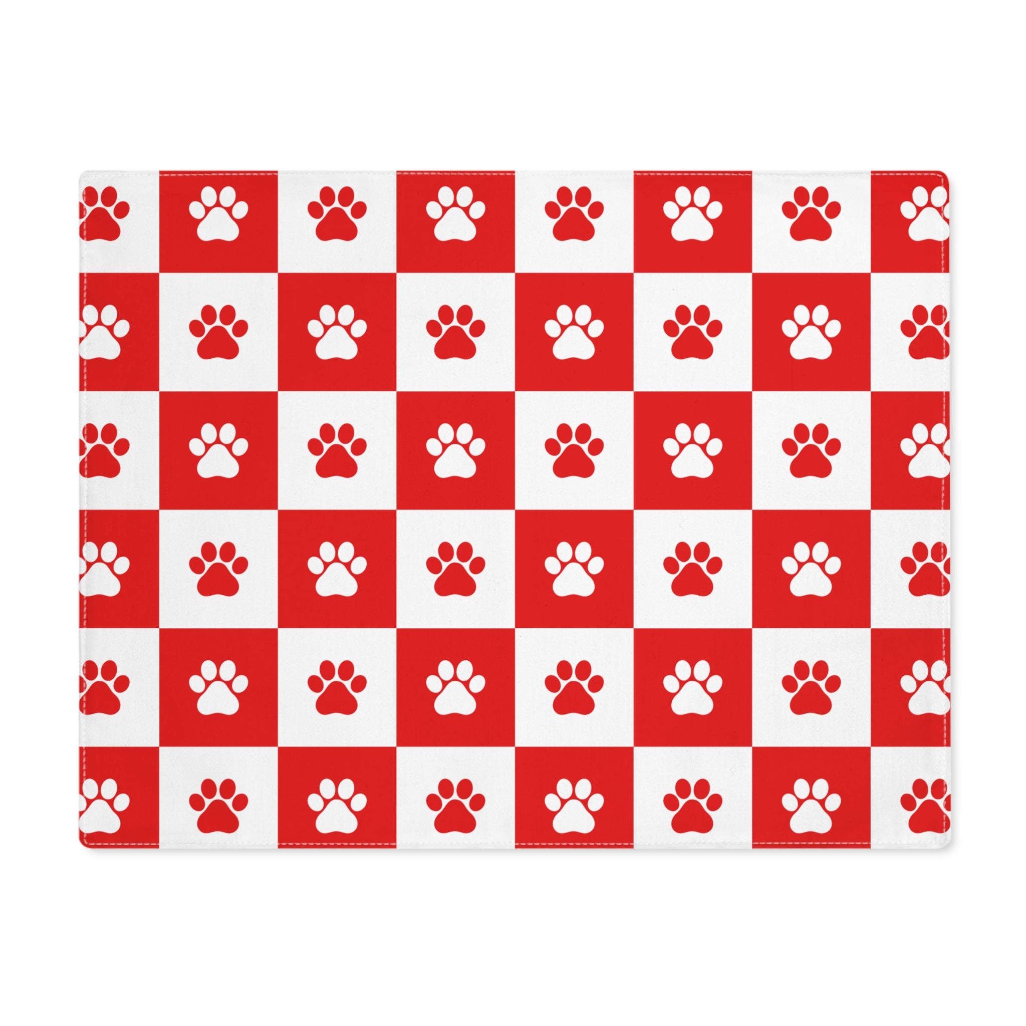Red & White Paws Placemat, 1pc
