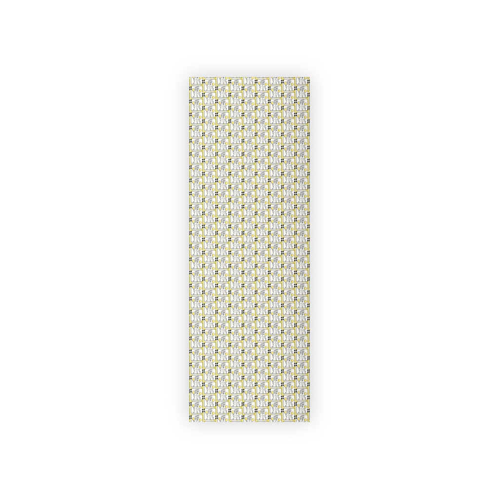 Dog Cat Birthday Wrapping Paper Rolls in Black & Yellow, 1pc