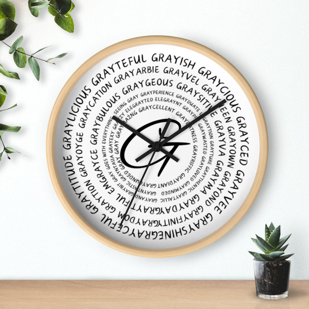 Wooden Clock Embracing Gray Hair Positivity