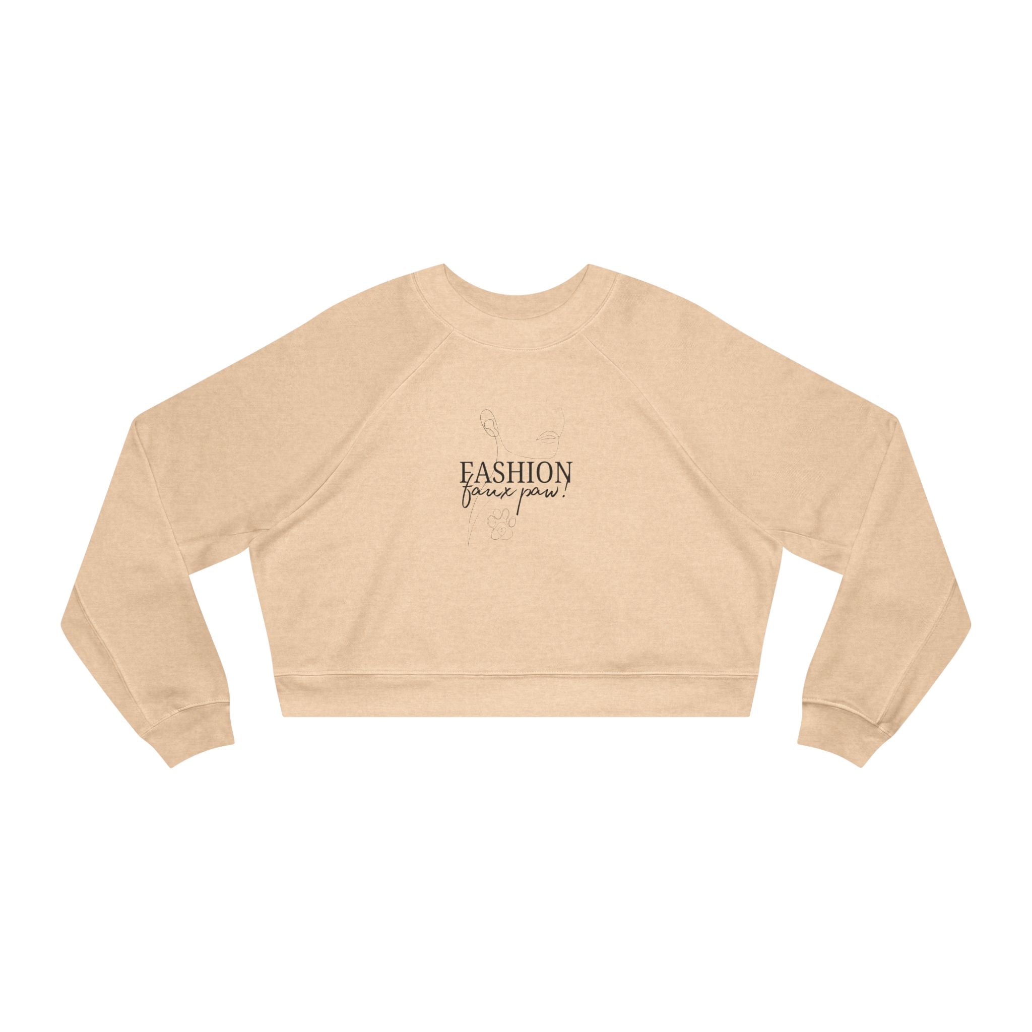 Fashion Faux Paw Women's Cropped Fleece Pullover