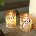Glass Wax Battery LED Candle ( Set of 2 )
