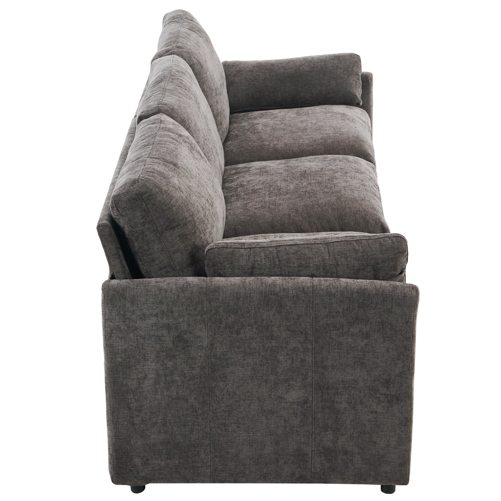 89'  Cozy Upholstered 3-seater Sofa Oversized Comfy Cloud Sofa Double Cushion 3-seater Sofa Plush Cushion Sofa Couch for Living Room, Grey