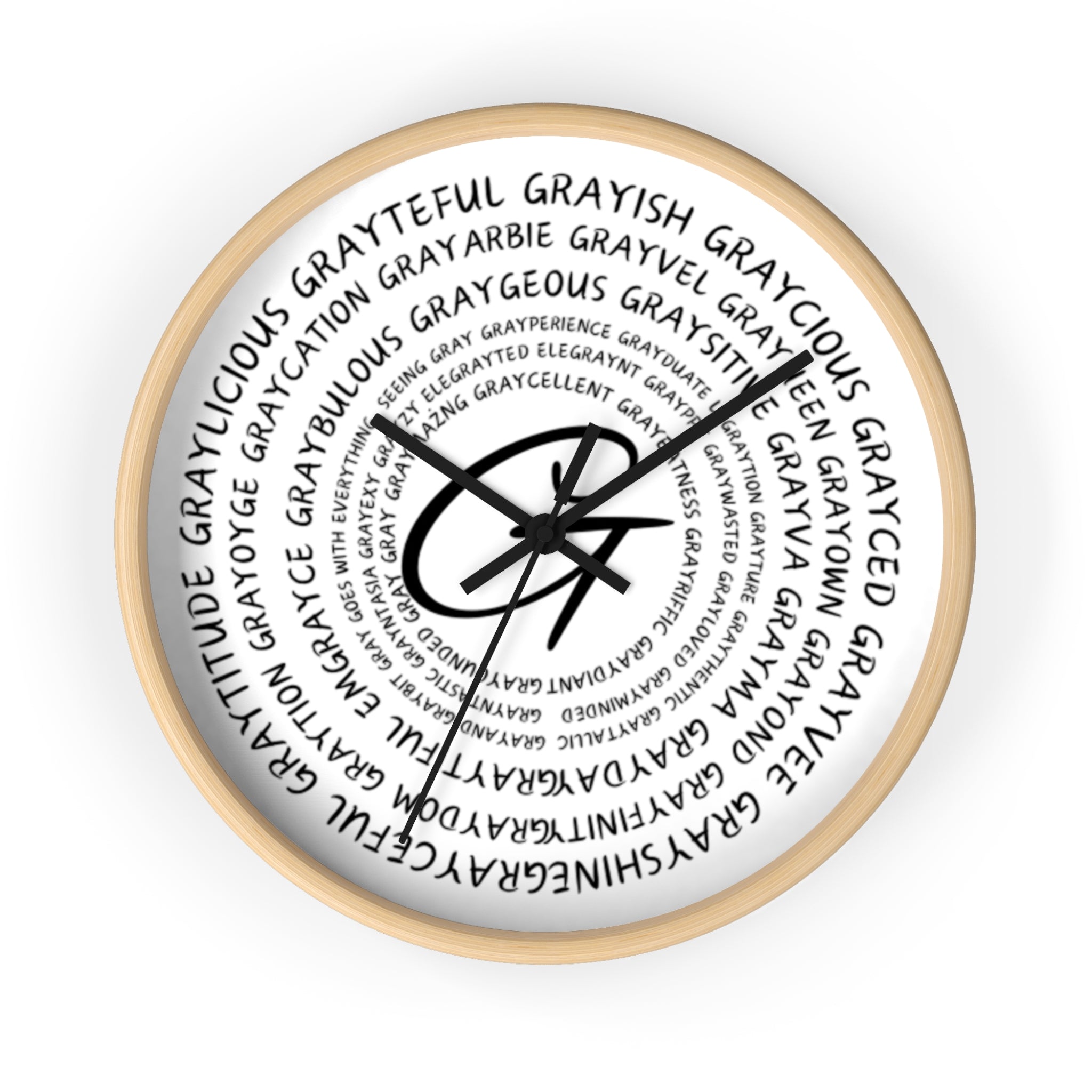 Wooden Clock Embracing Gray Hair Positivity