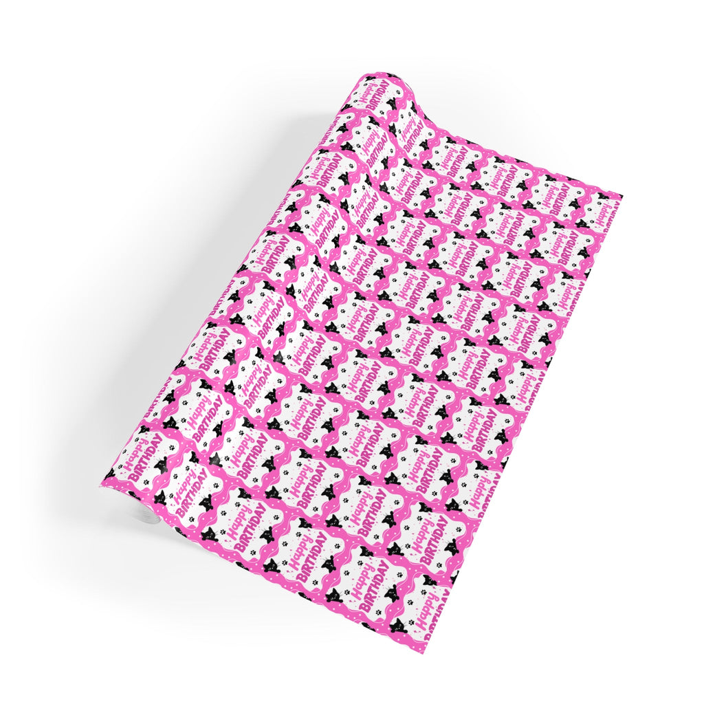 Pink Kitty Birthday Wrapping Paper Roll – Perfect for Gifts and Parties