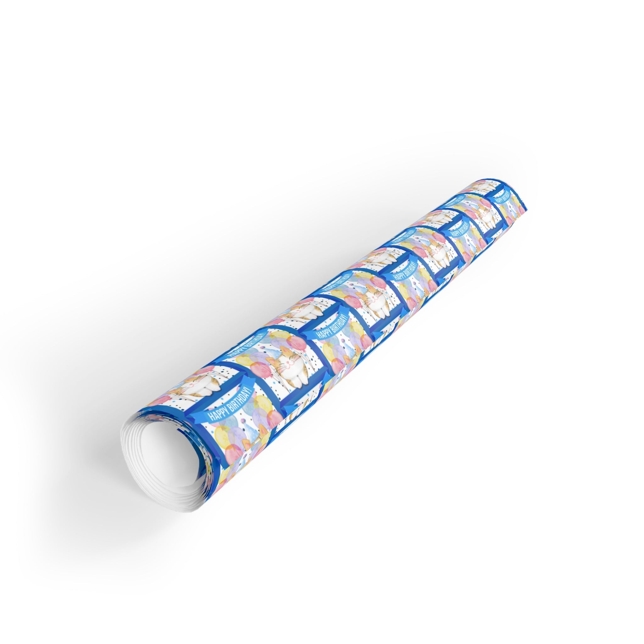 Little Boy Kitty Birthday Wrapping Paper Rolls - 1pc Gift Wrap