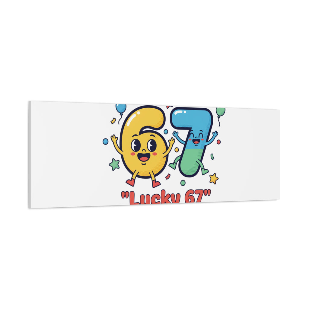 Lucky 67 Canvas, Stretched Matte | 67 meme, absurdist humor